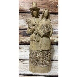 Carved Resin Faceless Primitive Thanksgiving Figures 14.5” Tall Centerpiece